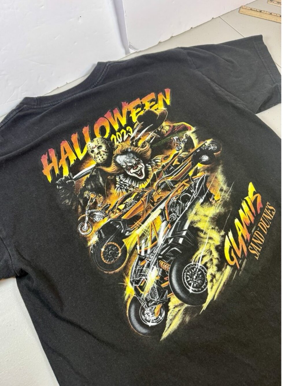 Glamis Sand Dunes 2023 Halloween Shirt Mens L Black Horror Jason Motocross ATV